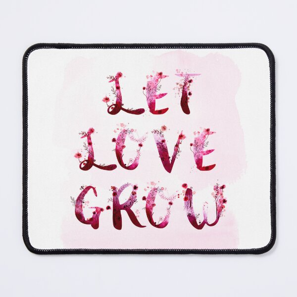 Item preview, Let Love Grow hand lettering with watercolor flowers and paint splatters designed and sold by KariSmithDes.