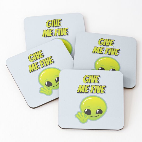 Item preview, Give Me Five Cheerful UFO On Blue designed and sold by SplashTastic.