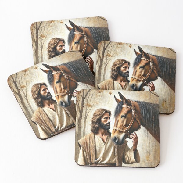Item preview, Jesus with Horse in Serene Forest Scene designed and sold by MarinaFila.