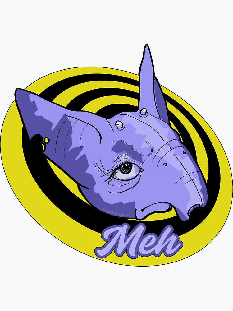 Thumbnail 3 of 3, Sticker, Meh. designed and sold by jillwilli.