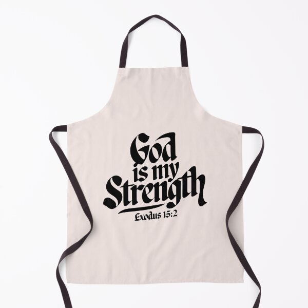Item preview, God Is My Strength Exodus 15:2 | Calligraphy Bible Verses Christian Faith Inspirational Design designed and sold by KnitLuv.