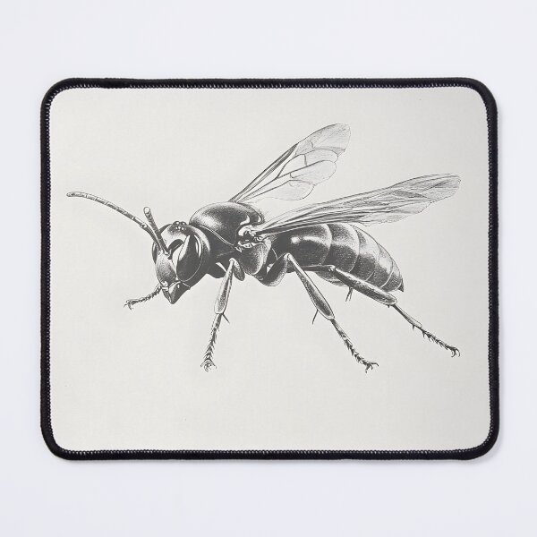Item preview, Black and white wasp pencil drawing designed and sold by Pencil-Art.