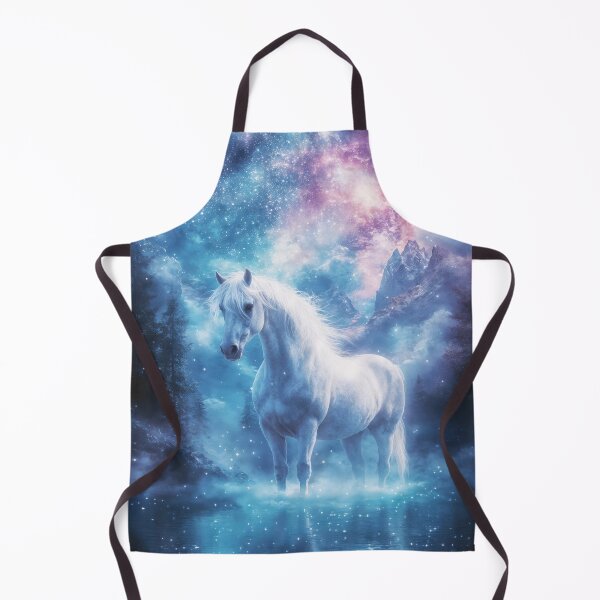 Item preview, Mystical White Horse in a Cosmic Dreamscape designed and sold by AshiraCreations.