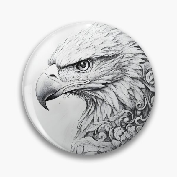 Item preview, Realistic Eagle Black and White Design designed and sold by Pencil-Art.