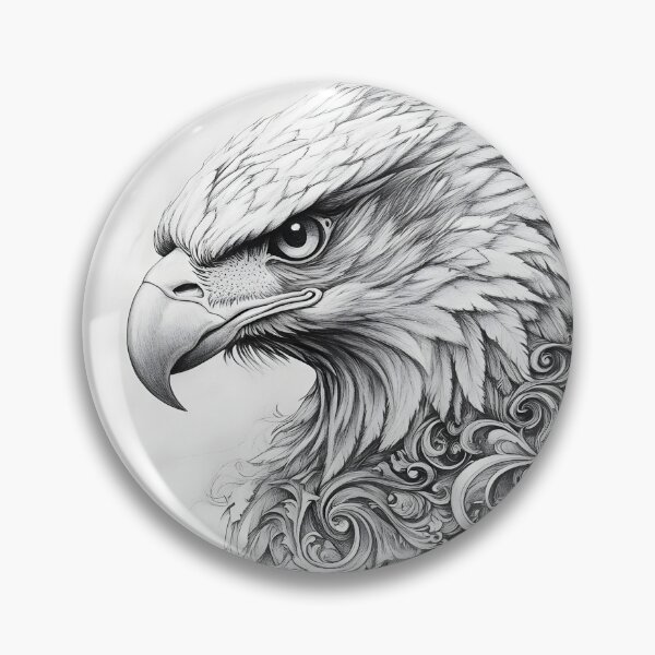 Item preview, Realistic Eagle Black and White Design designed and sold by Pencil-Art.