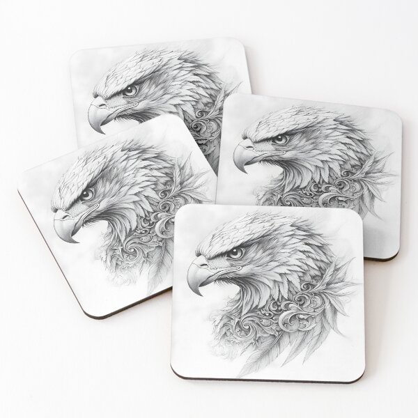 Item preview, Realistic Eagle Black and White Design designed and sold by Pencil-Art.