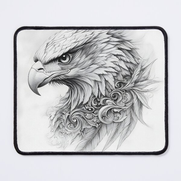 Item preview, Realistic Eagle Black and White Design designed and sold by Pencil-Art.
