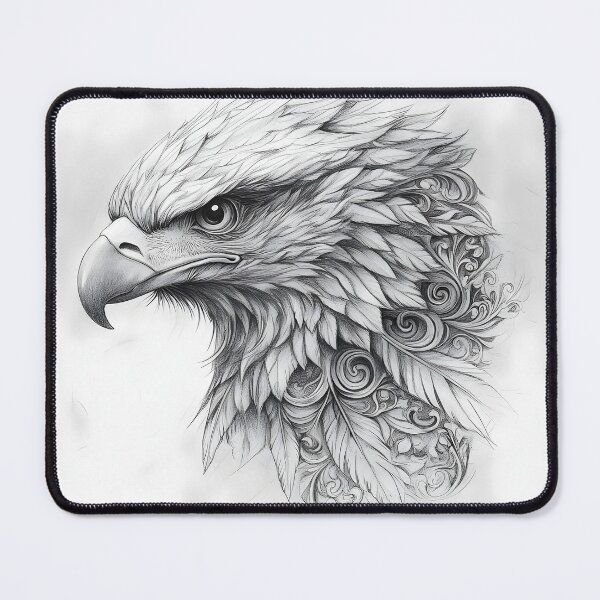 Item preview, Realistic Eagle Black and White Design designed and sold by Pencil-Art.