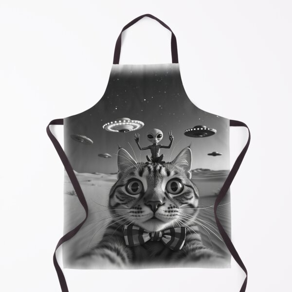 Item preview, Cool Tabby Cat UFO With Alien Abduction Animal Selfie: A fun and hilarious pattern featuring animals taking selfies with aliens during an unexpected encounter. designed and sold by Grang Art Artistic Designs.