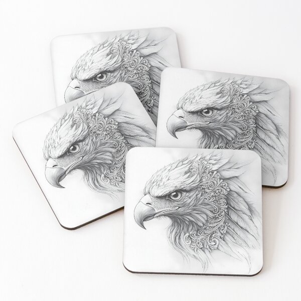 Item preview, Realistic Eagle Black and White Design designed and sold by Pencil-Art.