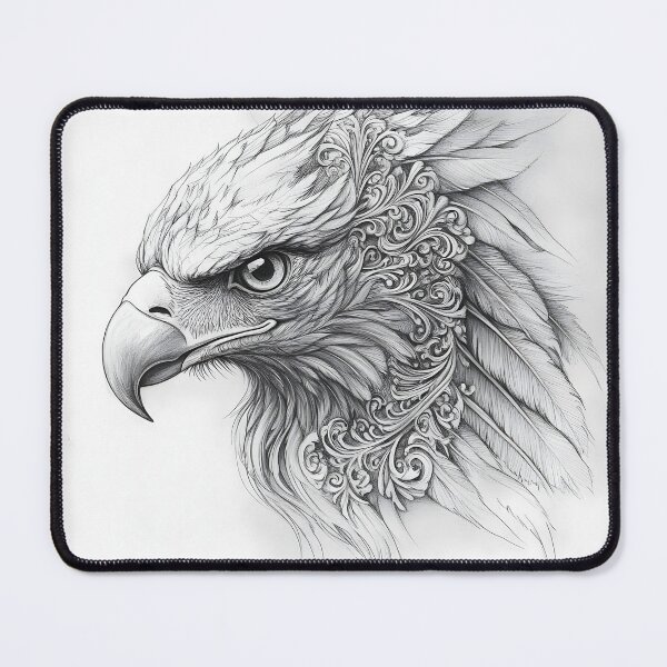 Item preview, Realistic Eagle Black and White Design designed and sold by Pencil-Art.