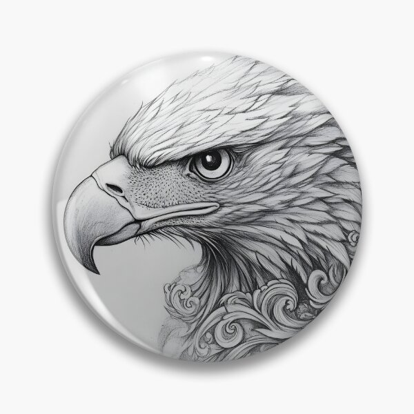 Item preview, Realistic Eagle Black and White Design designed and sold by Pencil-Art.