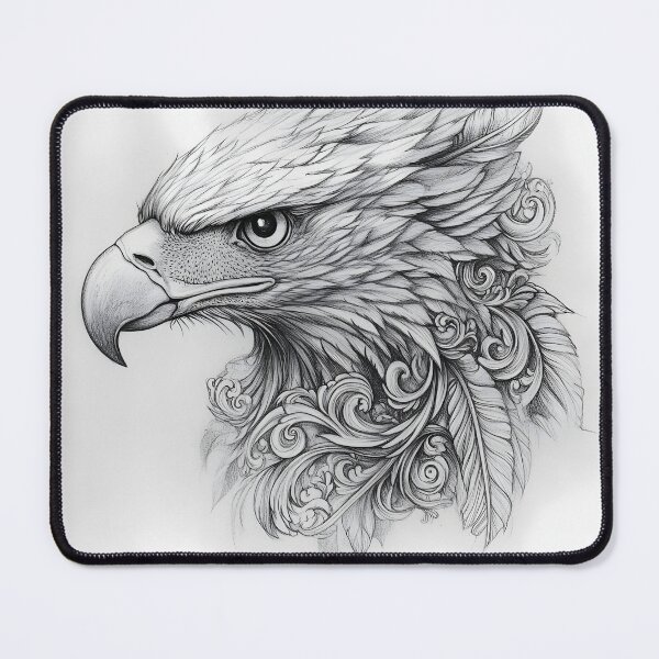 Item preview, Realistic Eagle Black and White Design designed and sold by Pencil-Art.