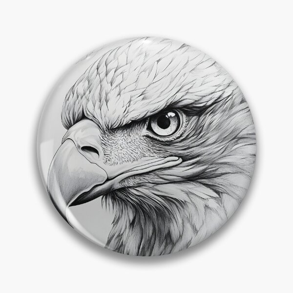 Item preview, Realistic Eagle Black and White Design designed and sold by Pencil-Art.