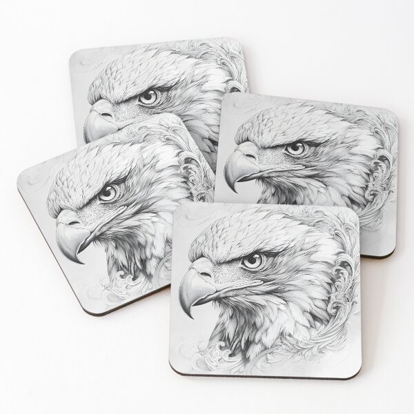 Item preview, Realistic Eagle Black and White Design designed and sold by Pencil-Art.