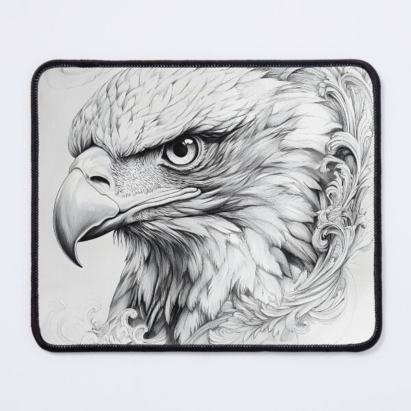 Item preview, Realistic Eagle Black and White Design designed and sold by Pencil-Art.