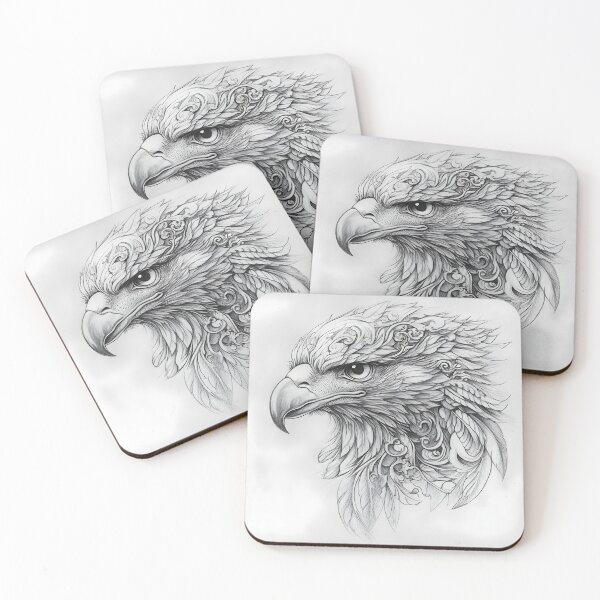 Item preview, Realistic Eagle Black and White Design designed and sold by Pencil-Art.