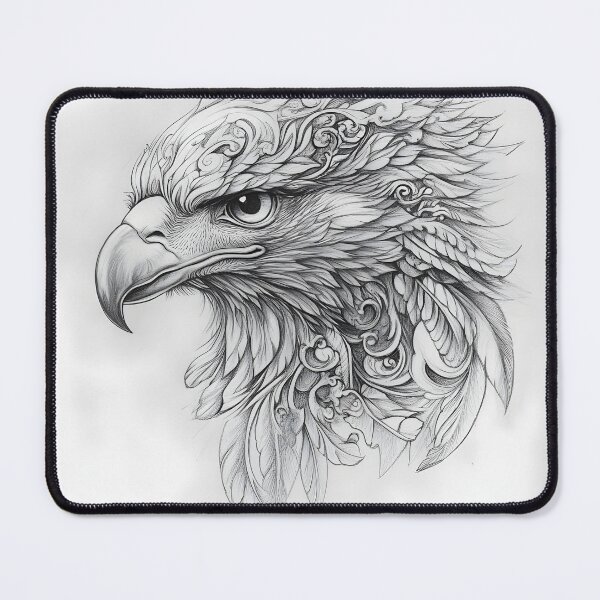 Item preview, Realistic Eagle Black and White Design designed and sold by Pencil-Art.