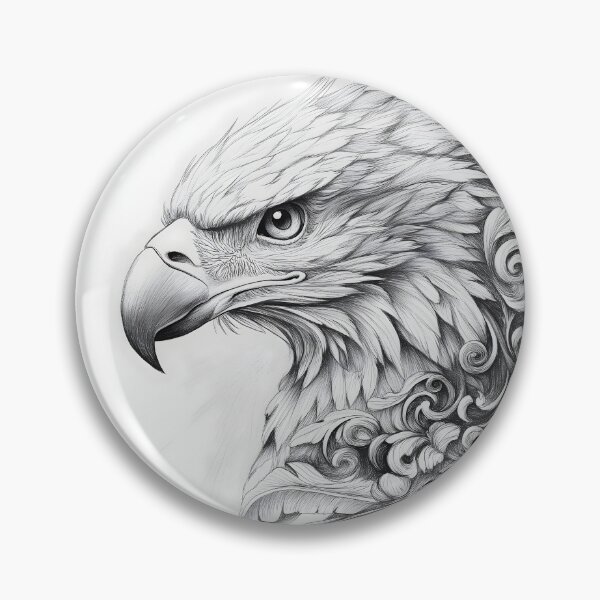 Item preview, Realistic Eagle Black and White Design designed and sold by Pencil-Art.