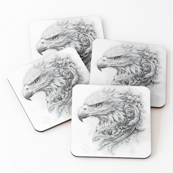 Item preview, Realistic Eagle Black and White Design designed and sold by Pencil-Art.