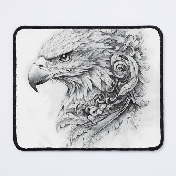Item preview, Realistic Eagle Black and White Design designed and sold by Pencil-Art.