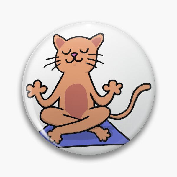 Item preview, Orange Easy Pose Yoga Cat designed and sold by squigglypaw.