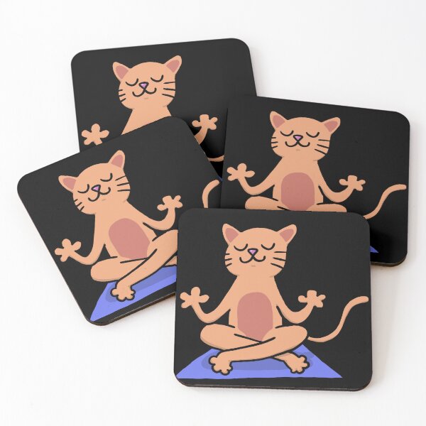 Item preview, Orange Easy Pose Yoga Cat designed and sold by squigglypaw.