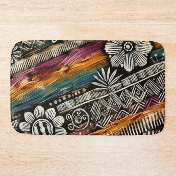 Item preview, Bogolan Mud Cloth Print with Floral Pattern designed and sold by Shs-Kenya.