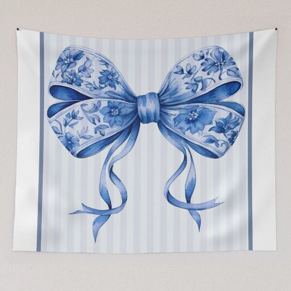 Item preview, Chinoiserie Coquette Bow Striped Background designed and sold by DazzledPenguin.