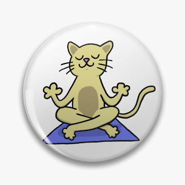 Item preview, Yellow Easy Pose Yoga Cat designed and sold by squigglypaw.