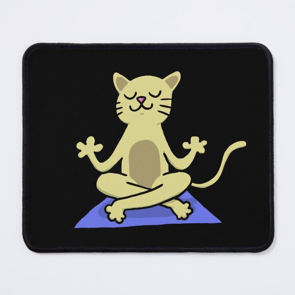 Item preview, Yellow Easy Pose Yoga Cat designed and sold by squigglypaw.