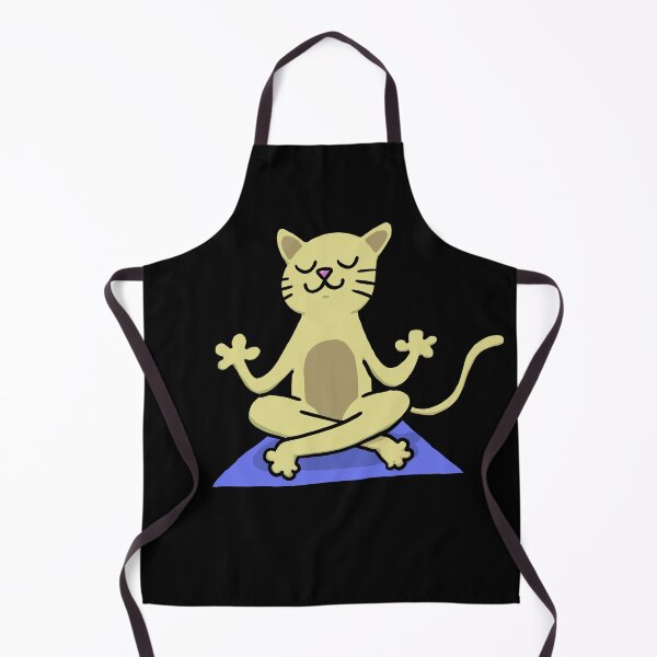 Item preview, Yellow Easy Pose Yoga Cat designed and sold by squigglypaw.