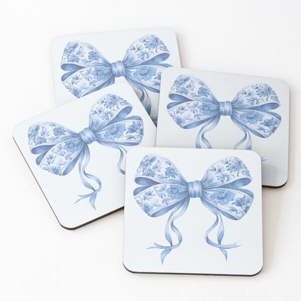 Item preview, Chinoiserie Coquette Bow Light Blue Background designed and sold by DazzledPenguin.