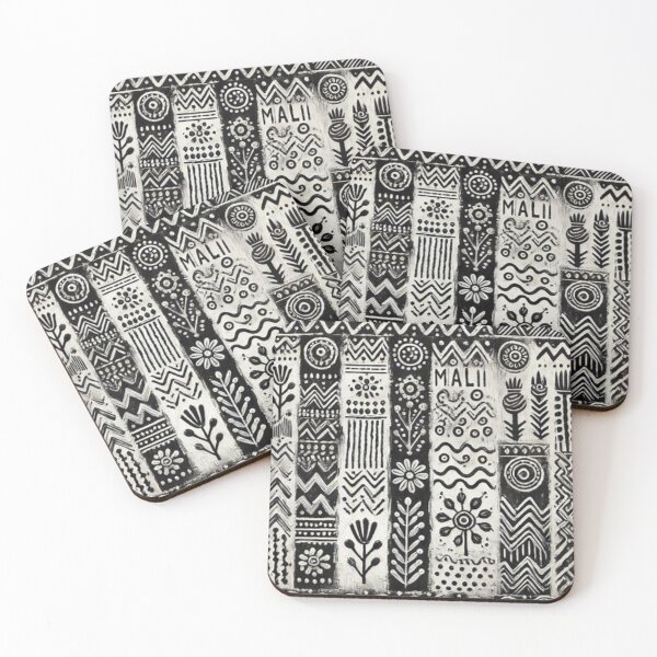 Item preview, Black and White Bohemian Floral Print designed and sold by Shs-Kenya.
