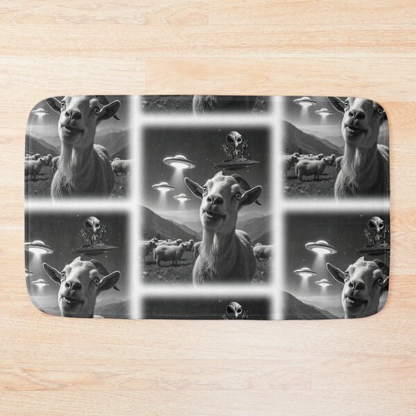 Item preview, Cool Goat UFO Alien Abduction Animal Selfie: A fun and hilarious pattern featuring animals taking selfies with aliens during an unexpected encounter. designed and sold by Grang Art Artistic Designs.