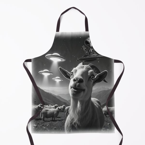 Item preview, Cool Goat UFO Alien Abduction Animal Selfie: A fun and hilarious pattern featuring animals taking selfies with aliens during an unexpected encounter. designed and sold by Grang Art Artistic Designs.
