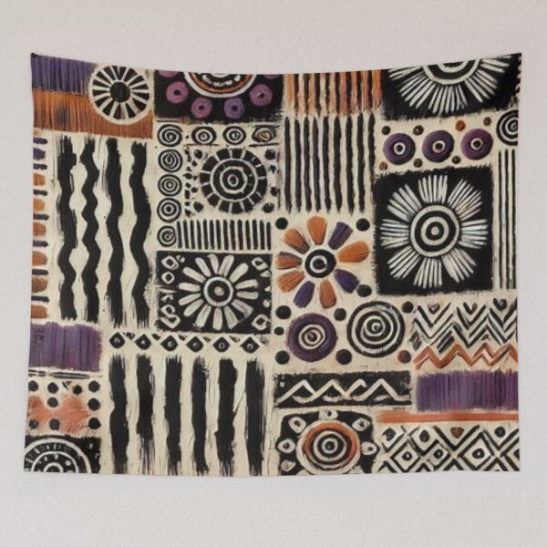 Item preview, Afro-Bohemian Mud Cloth Floral Pattern  designed and sold by Shs-Kenya.