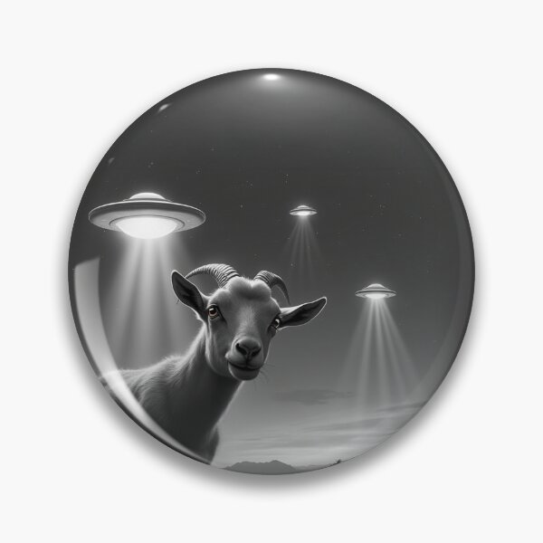 Item preview, Cool Goat on Mountainside With UFOs Animal Selfie: A fun and hilarious pattern featuring animals taking selfies with aliens during an unexpected encounter. designed and sold by Camel & Quirk.