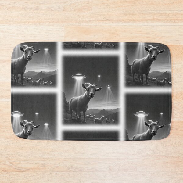 Item preview, Cool Goat on Mountainside With UFOs Animal Selfie: A fun and hilarious pattern featuring animals taking selfies with aliens during an unexpected encounter. designed and sold by Grang Art Artistic Designs.