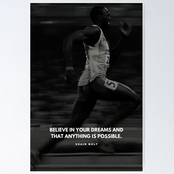 Item preview, Usain Bolt Motivational Quote Portrait designed and sold by SuccessInsanity.
