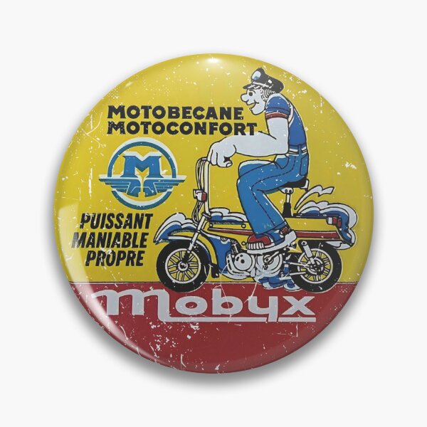 Item preview, 1975 Motobecane Mobyx mobylette - worn, aged, distressed print. designed and sold by retropetrol.