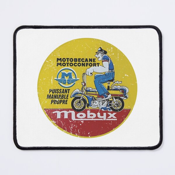 Item preview, 1975 Motobecane Mobyx mobylette - worn, aged, distressed print. designed and sold by retropetrol.