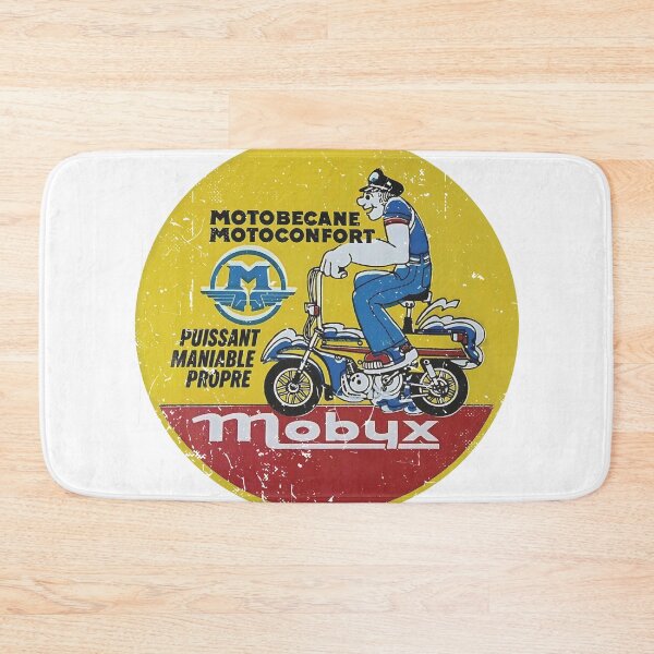 Item preview, 1975 Motobecane Mobyx mobylette - worn, aged, distressed print. designed and sold by retropetrol.