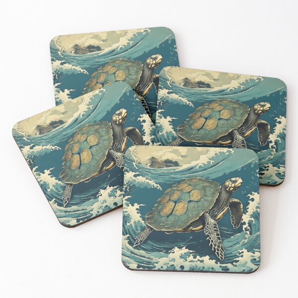 Item preview, Japanese-inspired Sea Turtle Art Form #3 designed and sold by NickWhittleArt.