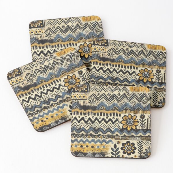 Item preview, Bogolan Mud Cloth Abstract with Floral Print designed and sold by Shs-Kenya.