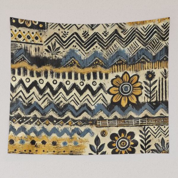 Item preview, Bogolan Mud Cloth Abstract with Floral Print designed and sold by Shs-Kenya.