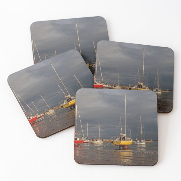 Item preview, Sailboats Anchored at Beadnell Under a Stormy Sky designed and sold by David Patterson.