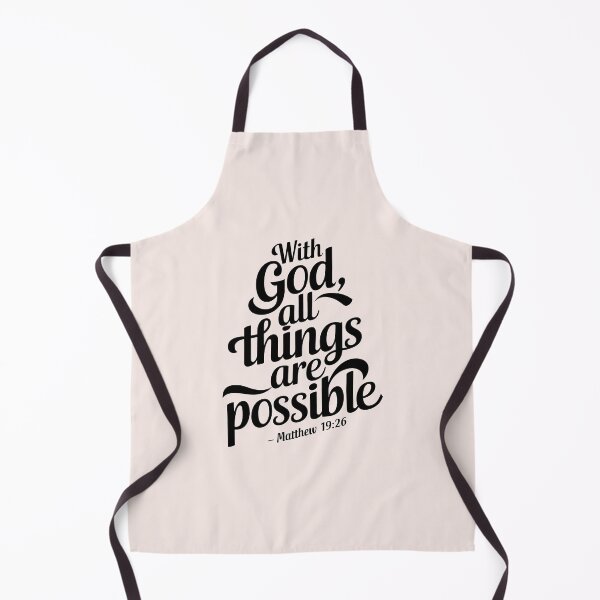 Item preview, With God, All Things Are Possible Matthew 19:26 | Calligraphy Bible Verses Christian Faith Inspirational Design designed and sold by KnitLuv.