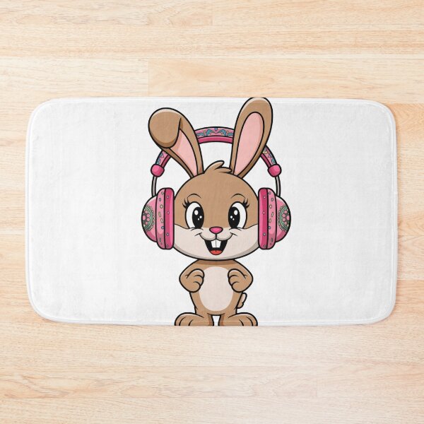 Item preview,  Happy rabbit in headphones, listening to music, Rabbit Music Lover, Music Lovers designed and sold by KolorellaS.