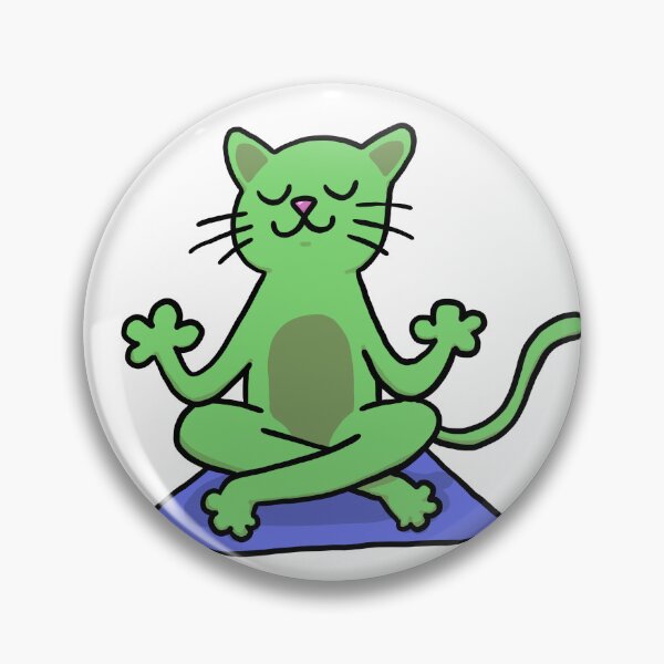 Item preview, Green Easy Pose Yoga Cat designed and sold by squigglypaw.